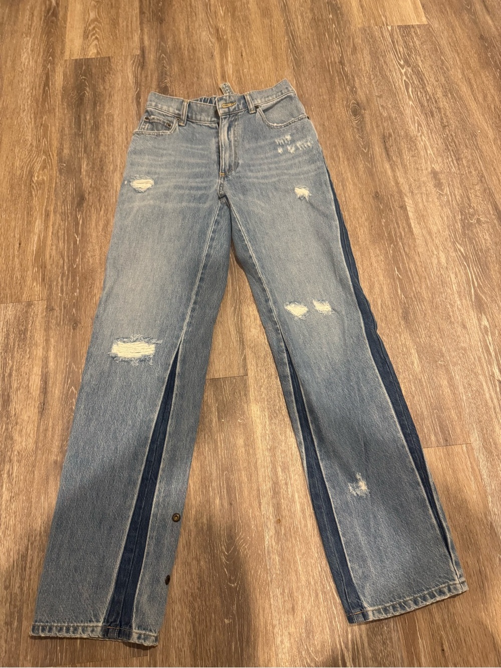 SER.O.YA Maggie High Rise Vintage Straight Jeans W24 L31 Mojave Side Stripe